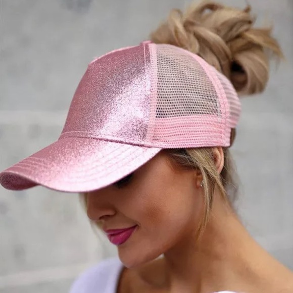 Accessories - Pink glitter Barbie Snap back hat baseball cap festival rave beach boating sun